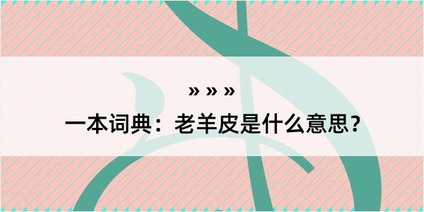 一本词典：老羊皮是什么意思？