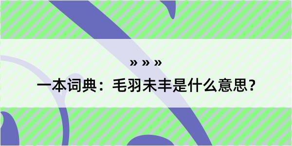 一本词典：毛羽未丰是什么意思？