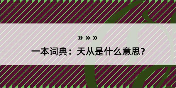 一本词典：天从是什么意思？