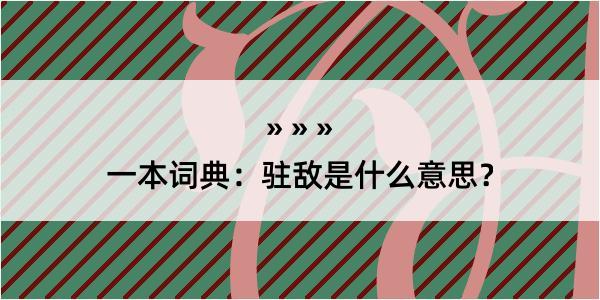 一本词典：驻敌是什么意思？