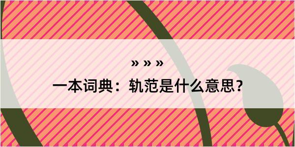 一本词典：轨范是什么意思？