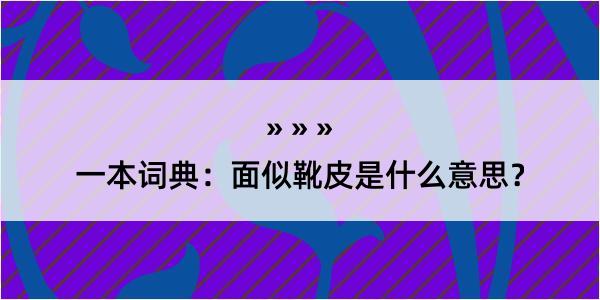 一本词典：面似靴皮是什么意思？