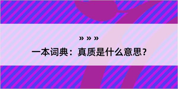 一本词典：真质是什么意思？