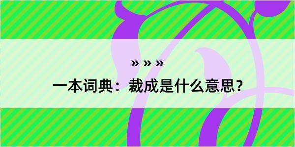 一本词典：裁成是什么意思？