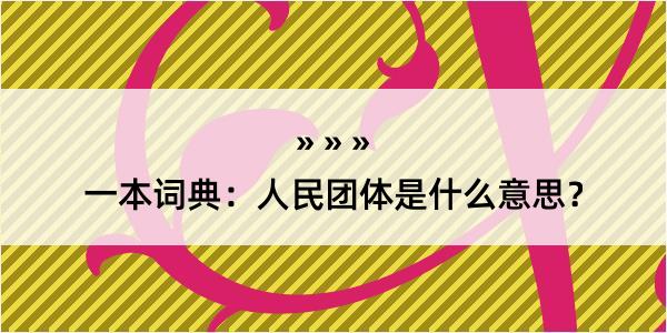 一本词典：人民团体是什么意思？