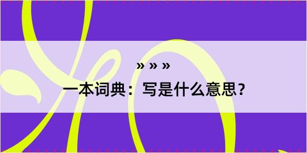 一本词典：写是什么意思？