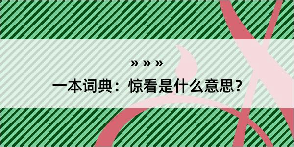 一本词典：惊看是什么意思？