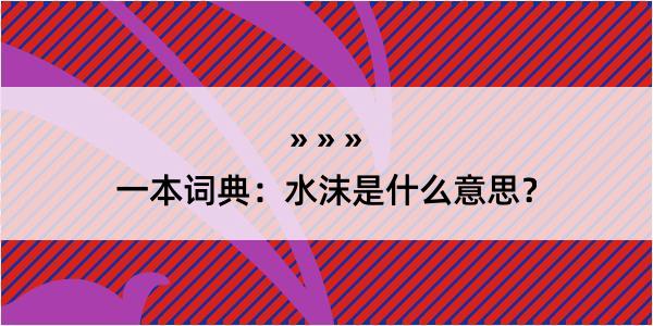 一本词典：水沫是什么意思？