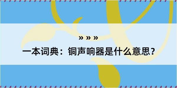 一本词典：铜声响器是什么意思？