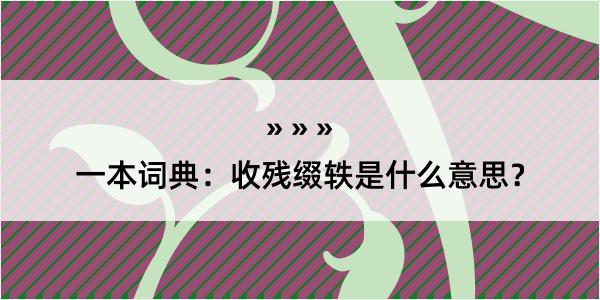 一本词典：收残缀轶是什么意思？