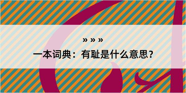 一本词典：有耻是什么意思？