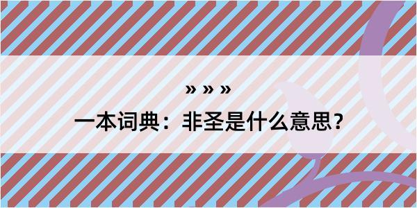 一本词典：非圣是什么意思？