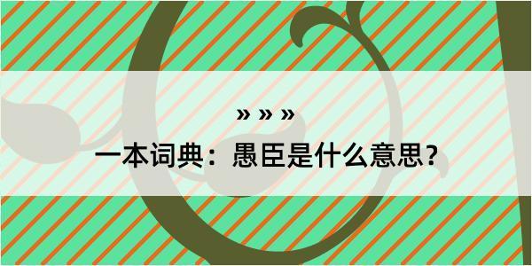 一本词典：愚臣是什么意思？