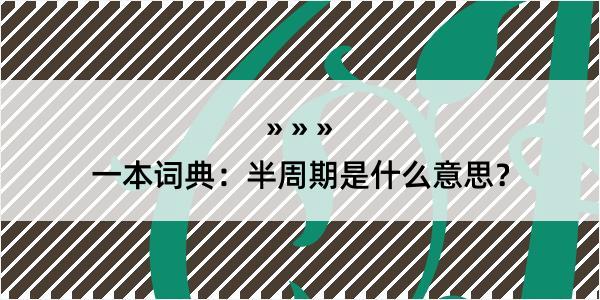 一本词典：半周期是什么意思？