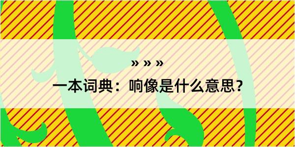 一本词典：响像是什么意思？