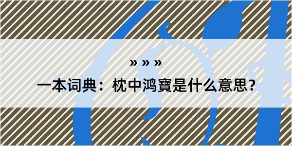 一本词典：枕中鸿寶是什么意思？