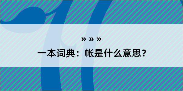 一本词典：帐是什么意思？