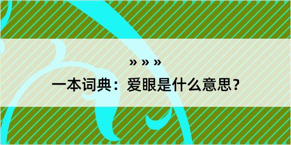 一本词典：爱眼是什么意思？