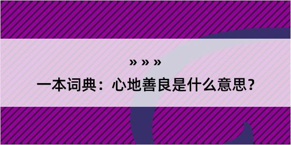 一本词典：心地善良是什么意思？