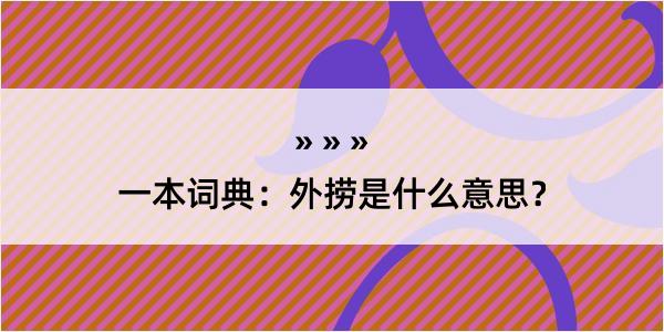 一本词典：外捞是什么意思？