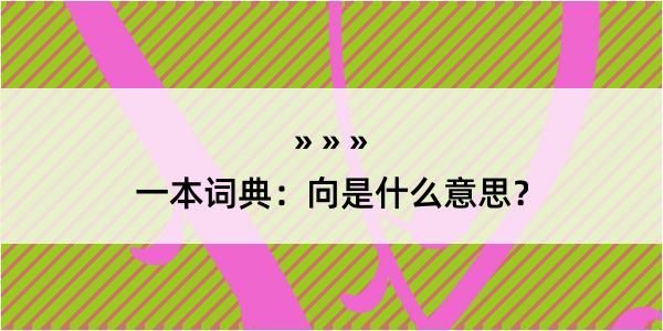 一本词典：向是什么意思？