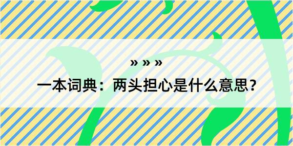 一本词典：两头担心是什么意思？