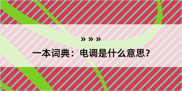 一本词典：电调是什么意思？