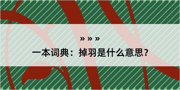 一本词典：掉羽是什么意思？