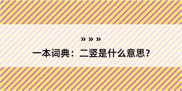 一本词典：二竖是什么意思？