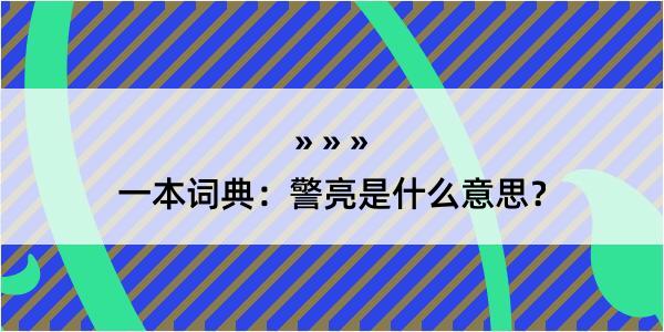 一本词典：警亮是什么意思？