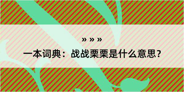 一本词典：战战栗栗是什么意思？