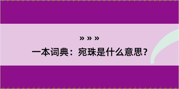 一本词典：宛珠是什么意思？