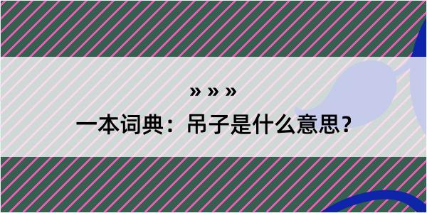 一本词典：吊子是什么意思？