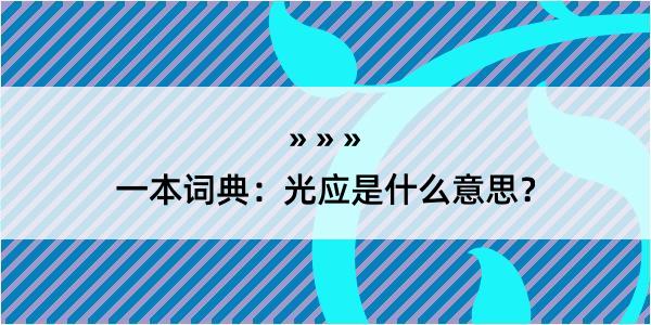 一本词典：光应是什么意思？