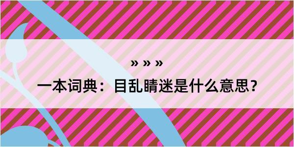 一本词典：目乱睛迷是什么意思？