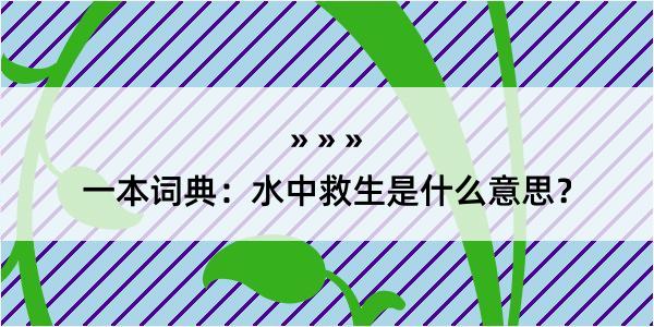 一本词典：水中救生是什么意思？