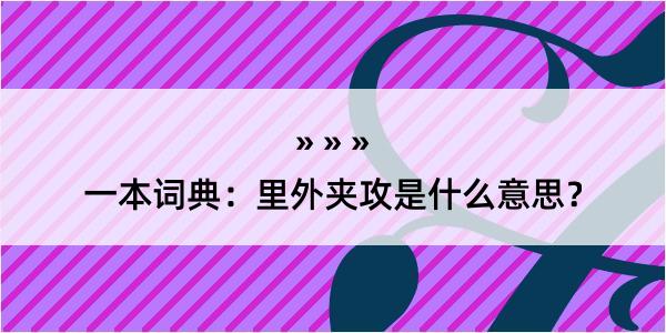 一本词典：里外夹攻是什么意思？