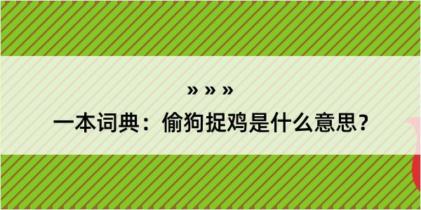 一本词典：偷狗捉鸡是什么意思？