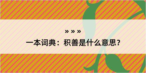 一本词典：积善是什么意思？