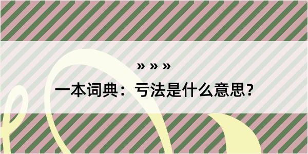 一本词典：亏法是什么意思？