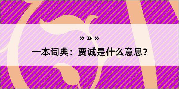 一本词典：贾诚是什么意思？