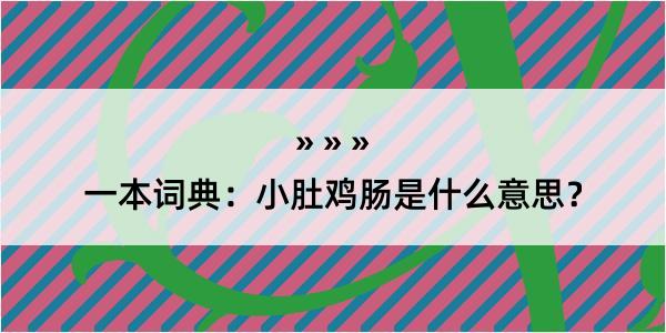 一本词典：小肚鸡肠是什么意思？