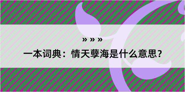 一本词典：情天孽海是什么意思？