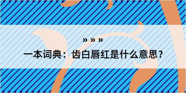 一本词典：齿白唇红是什么意思？