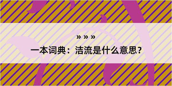 一本词典：洁流是什么意思？