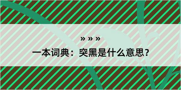 一本词典：突黑是什么意思？