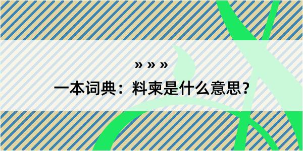 一本词典：料柬是什么意思？