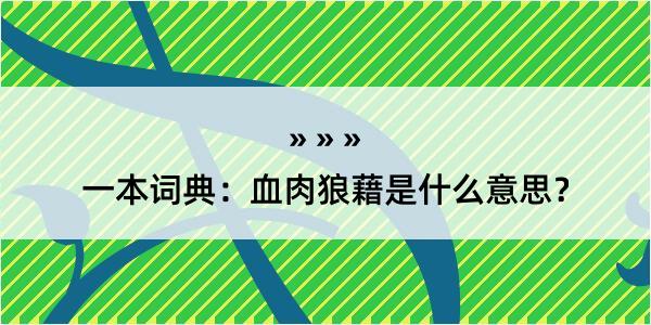 一本词典：血肉狼藉是什么意思？