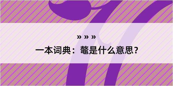 一本词典：鼇是什么意思？