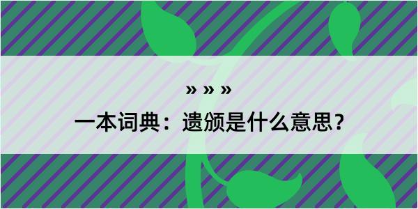 一本词典：遗颁是什么意思？